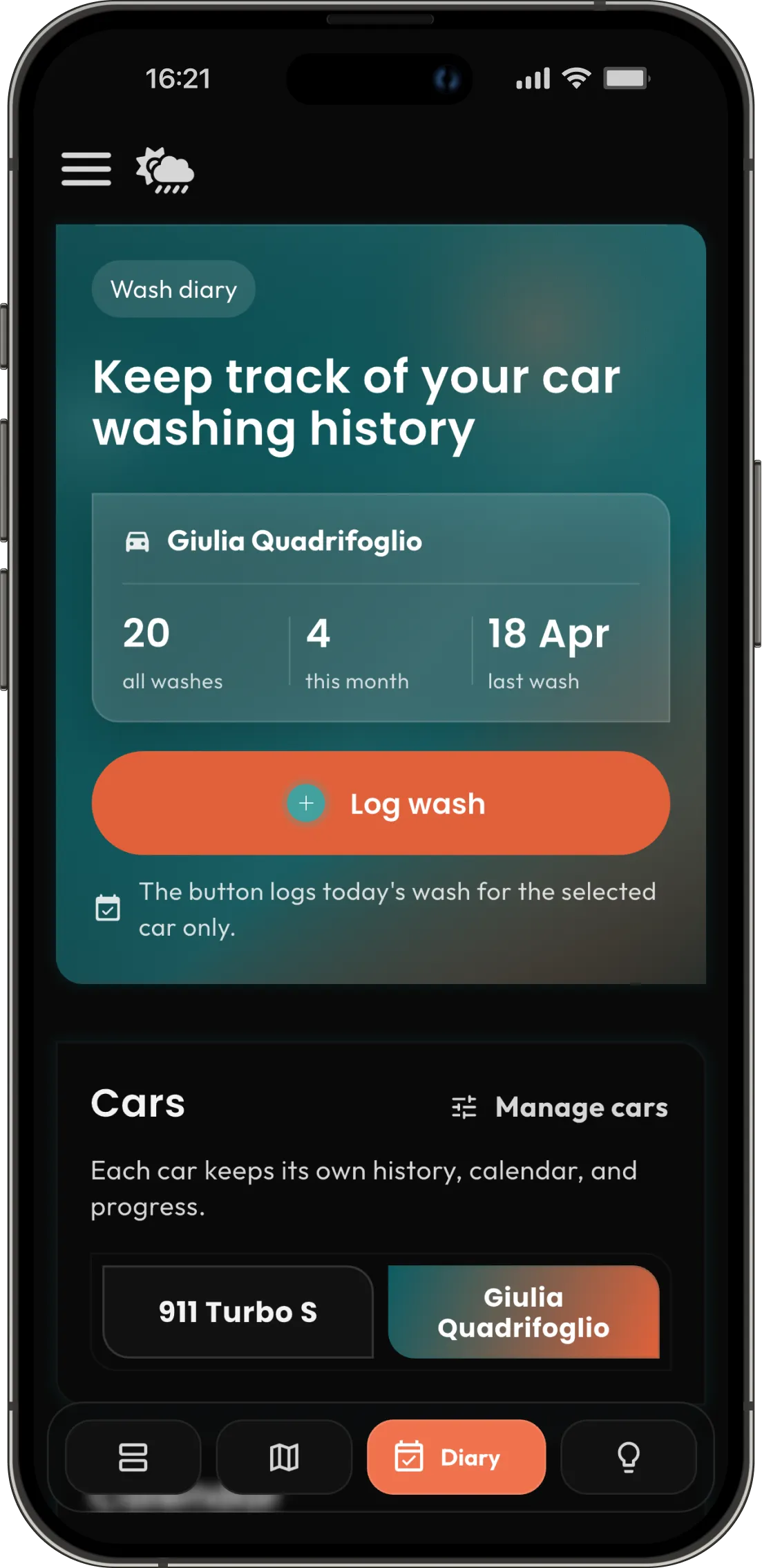 Carwalo app screenshot on iPhone