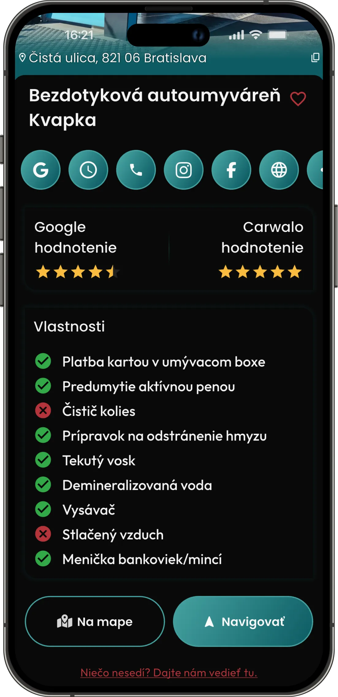Carwalo app screenshot on iPhone