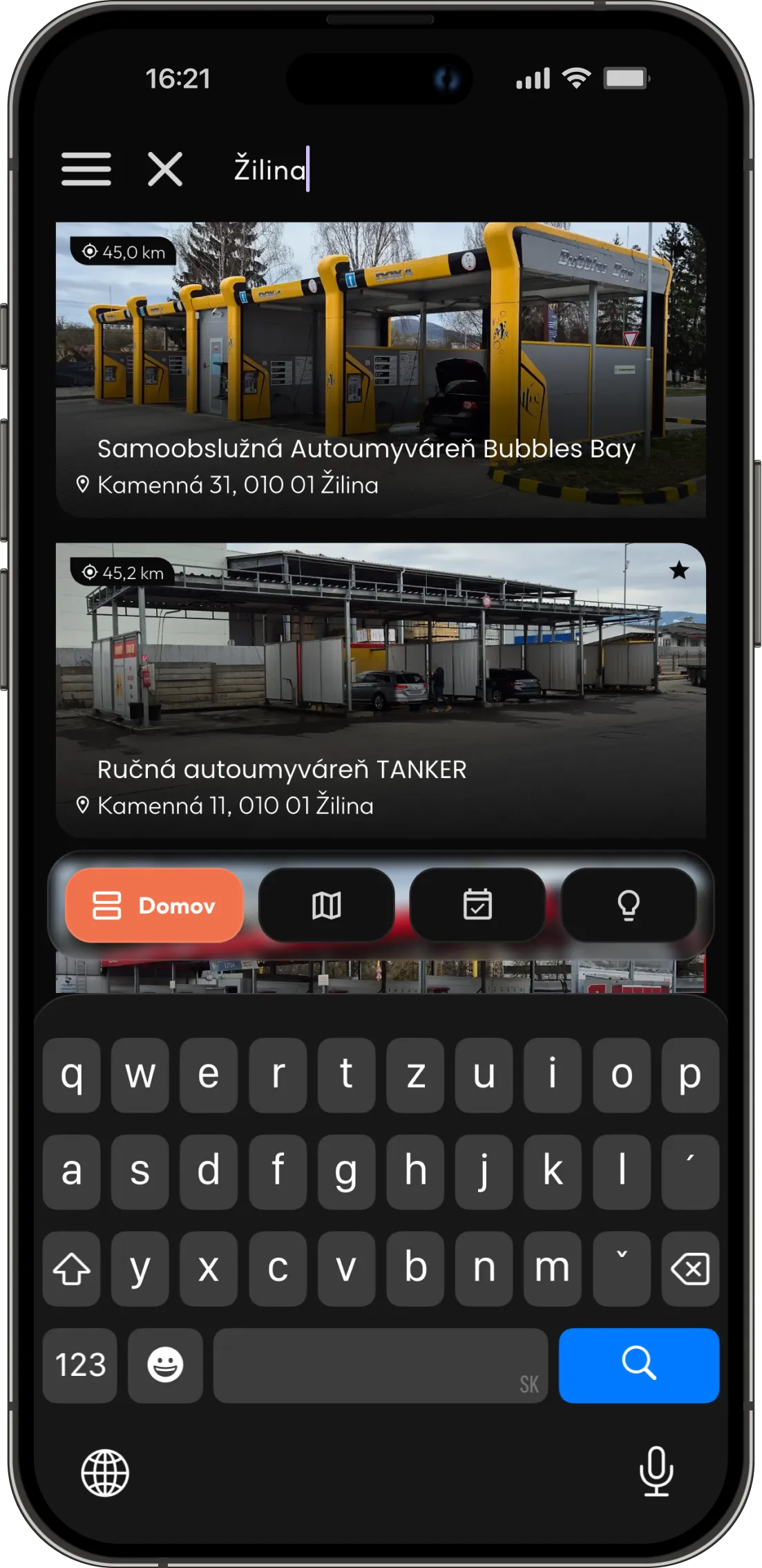 Carwalo app screenshot on iPhone